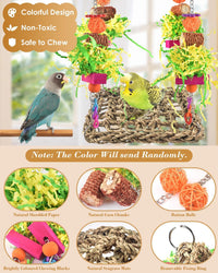 ERKOON Bird Toys, Parrot Toys Foraging Swing Mat Parrot Cage Hanging Toys Birds Grass Mat Climbing - Parrot swing mat-1 Pack - image 3