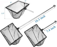 Aquarium Fish Net with Extendable Stainless Steel Long Handle Fine - SML 3PACK - image 4