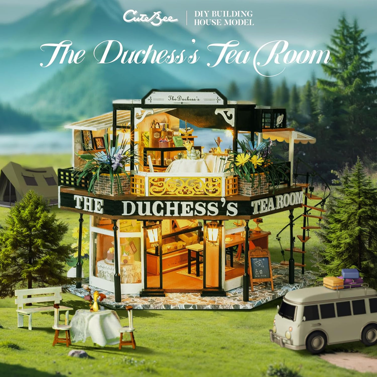 CUTEBEE 3D Wooden Puzzle for Adults - The Duchess's Tea Room - image 2