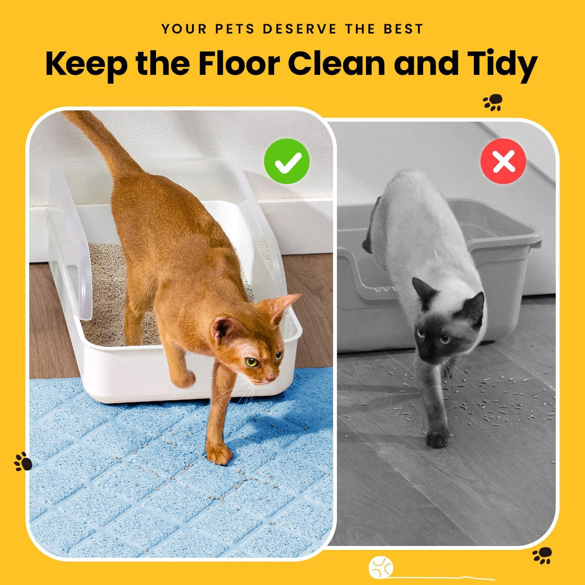 Conlun Cat Litter Mat Litter Trapping Mat - Light Blue / Small (24" x 17") - image 4