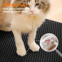 Cat Litter Mat, Double Layer Honeycomb Litter Box Mat – Daily Care for Cats - 30x22 Inches / Black - image 4
