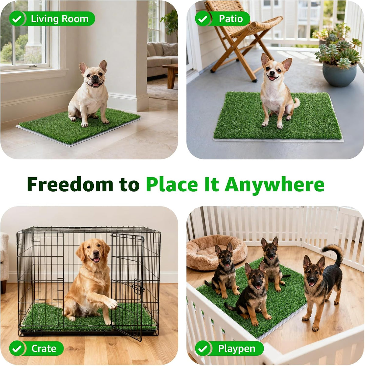 Replacement Artificial Grass Pee Pads for Dogs Potty Training to Pee - L-33.2"X20.8" - image 3