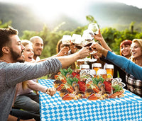 Iceyyyy Halloween skeleton tablecloth, black plastic table cover with skeleton print - view 20