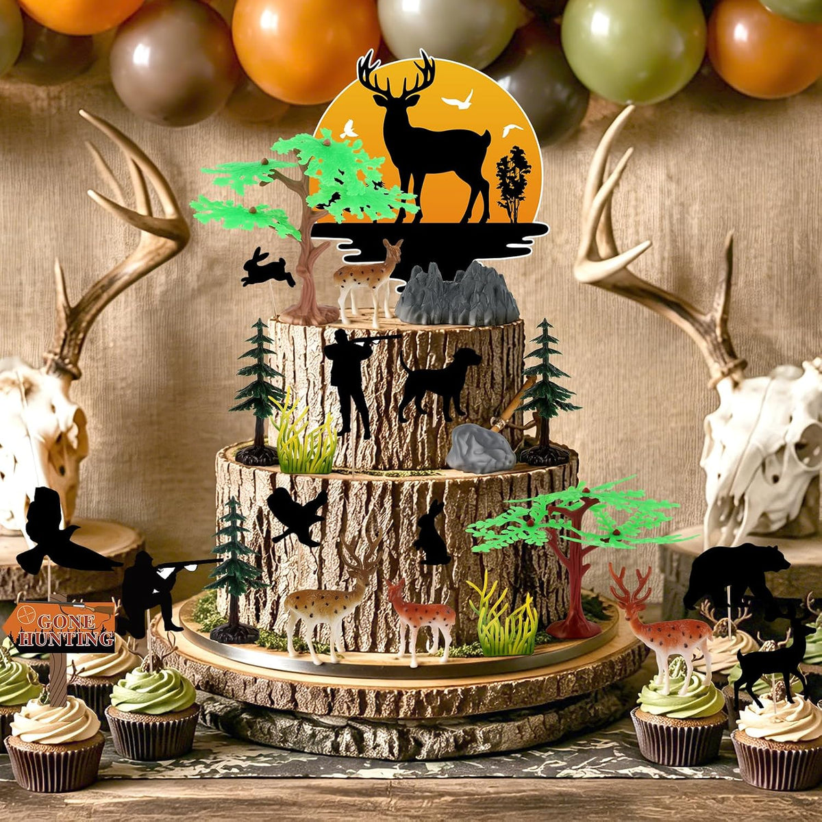 Hooqict 28Pcs Soccer Cake Decorations Set with Mini Balls - Hunting - image 3
