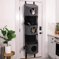K&H Door Cat Tree, Hangin Condo 5 Level Mounted, Gray - 5 Story Condo High Rise