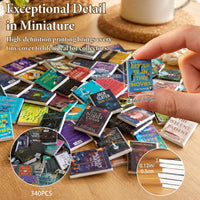 200Pcs Mini Books,Miniatures Book Accessories Bookshelf – Fun for Kids & Family - 340pcsmini Books / 340 - image 2