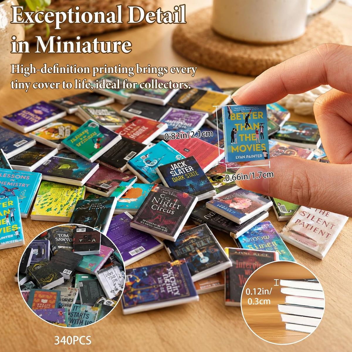 200Pcs Mini Books,Miniatures Book Accessories Bookshelf – Fun for Kids & Family - 340pcsmini Books / 340 - image 2