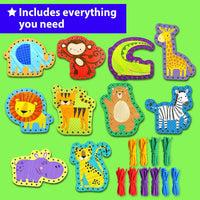 KRAFUN Princess, Unicorn & Mermaid Lacing Cards Age 3+ - Safari - Large - image 2