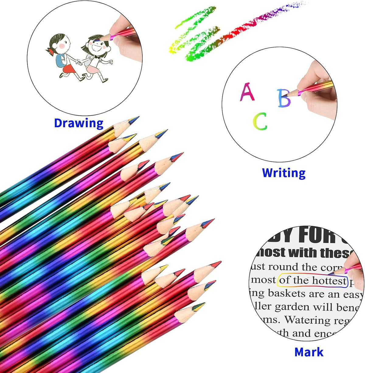 GOLDGE 40pcs Rainbow Pencils - image 4