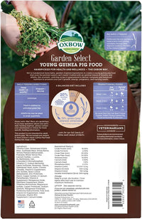 Oxbow Garden Select Guinea Pig Food, Young, Made Alfalfa for Guinea Pig, Pet Food Pellets with Vitamin C, Non-GMO, No Soy, Small Animal Pet Products, Made in USA, High Fiber, 4 lb. Bag