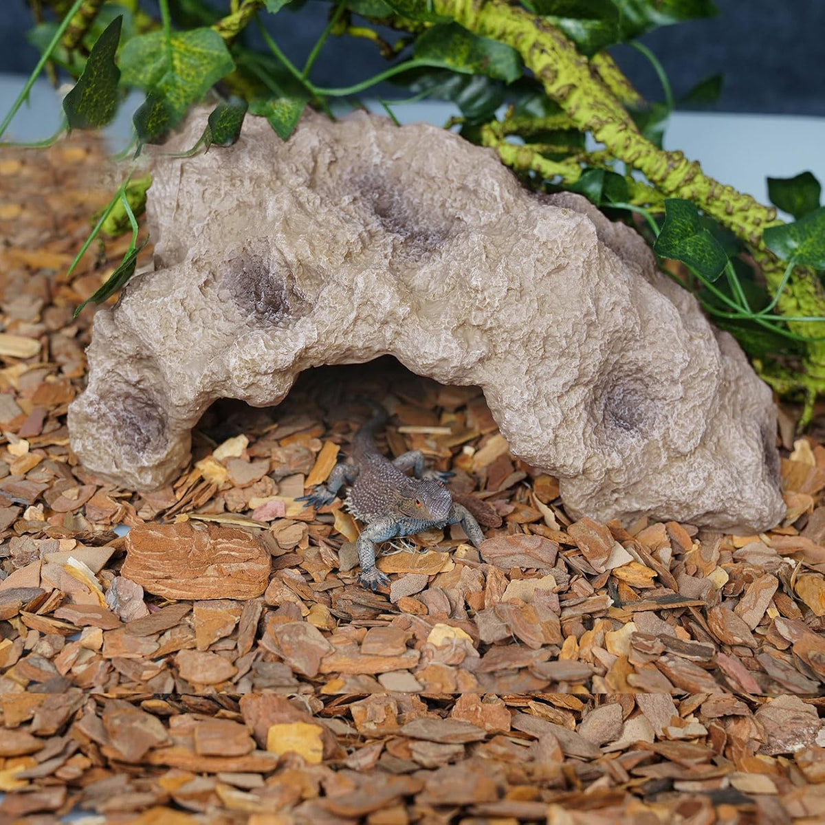 Reptile Hide Snake Cave Large Simulation Stone Resin Hideout Leopard - A-Medium - image 3