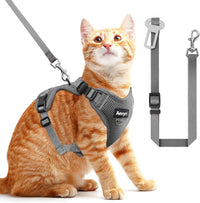 Cat Harness, Cat Harness and Leash for Walking - Light Grey / M(7-12lb)