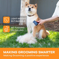 Deshedding Brush for Short/Medium-Hair Dogs & Cats - red / Medium - image 2