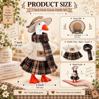 7inch Desk Goose Outfits, Mini Desktop Goose Clothes with Sunglasses & Necklaces, Brown Leopard - Cozy Winter Plaid / 7 Inch - image 2