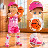 ARTST 18 inch doll soccer outfit with shirt, shorts, socks, headwear, shoes and mini soccer ball - view 12