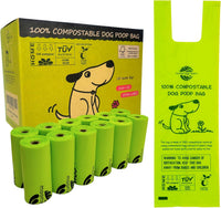 Dog Poop Bag with Handles, Compostable Pet Waste Bags, Easy-Tie - 1 Count (Pack of 120) / Poop Bags