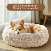 JOLLYVOGUE Small Dog Bed, Calming Dog Beds for Small Dogs & Indoor Cats - 20 Inches Donut Washable - Cream Brown / 36.0"L x 36.0"W x 8.0"Th - image 4