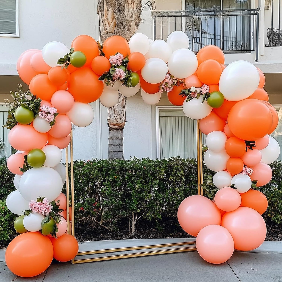 RUBFAC White Balloons Different Sizes 135pcs for Birthday Arch – Fun for Kids & Family - Orange - image 4