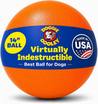 Doggie Dooley Virtually Indestructible Dog Ball - Orange / X-Large (14 inch)