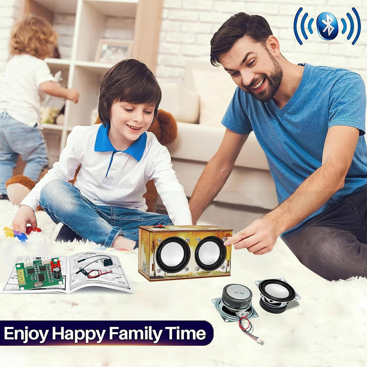 Teen Boy Gifts -DIY Bluetooth Speaker Kit -STEM Science Electronics - Printed Dual Speakers - image 4