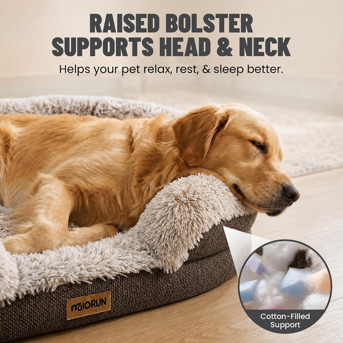 Miorun Fluffy Orthopedic Dog Beds Large Sized Dog - Coffee / XL(48", UP to 110lbs) - image 3