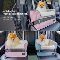 PETSFIT Dog Car Seats for Small Dogs, Patented Safety Buckles - Faux Leather / Light Pink - image 2