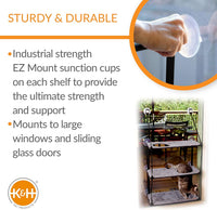 K&H Cat Window Perch, EZ Mount Double Stack Kitty Sill For Large Cats, Gray – Essentials for Cats - 23 X 12 Inches / Triple Stack - image 3