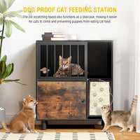 Metal Cat Feeding Station, Dog Proof Cat Feeding Station - black vintage color - image 2
