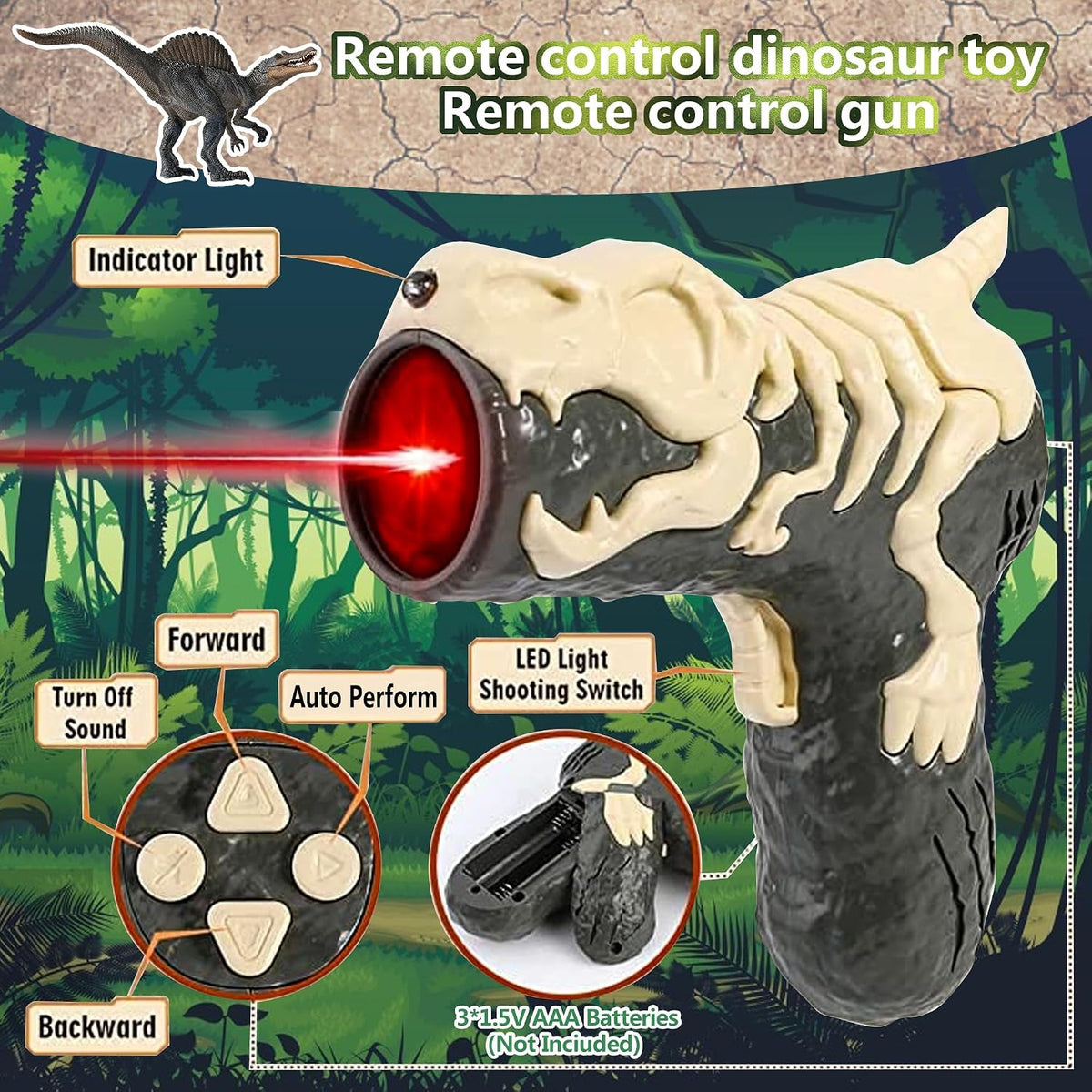 Richgv Dinosaur Toys for Kids 3-5-7 Years Old - Gray - image 4