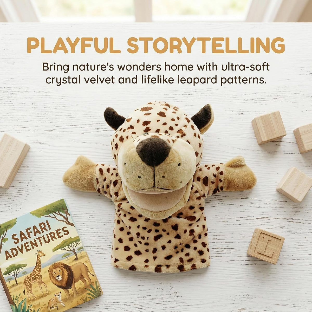 Animal Hand Puppets for Kids - New Leopard - image 3
