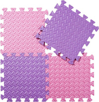 16 Tiles Foam Play Mat, Soft & Safe EVA Foam Mats for Floor - Pink/Purple - image 2