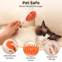 Steam Cat Brush, 6-in-1 Dog Brush Spritz Defur Comb with Pet Waterless Shampoo, Steamy Skin Friendly Deshedding Grooming Tool, Suitable for Shedding & Haired Pets, Pet Supplies Accessories, White