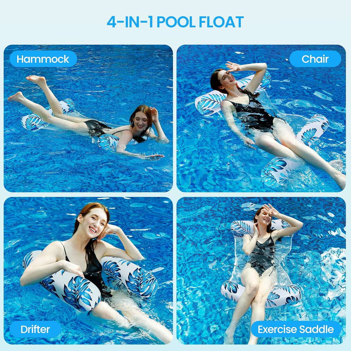 Auspicious Rain 4-in-1 pool hammock floats in assorted colors - view 9
