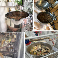 Parrot Feeding Dish Cups,Stainless Steel Bird Food Water Bowl Parakeet Feeder Birds Cage Ball Toys - 【2 PCS】 / 【S:3.9x1.6 Inches】 - image 2