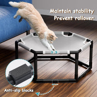 Elevated Cat Hammock Bed, Hexagon Raised Cat Swing Bed Chair Cot – Essentials for Cats - M: 20.5'' x 18'' x 9.4'' / Grey - image 4