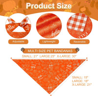 Halloween Dog Bandanas Pink Black XLarge 2PCS - hello fall-pumpkin-26-N / Large - image 3