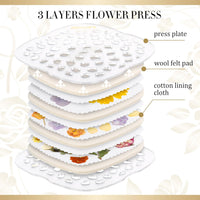 Aboofx Microwave Flower Press 6.3" 3 Layers Fast Drying Pressed - 3 Layers 6.3 x 6.3 inch - image 2