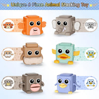 BASUN animal stacking toys set with crab, duck, monkey, penguin, buffalo and elephant - view 7
