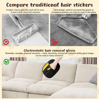 5Pcs Electrostatic Pet Hair Removal Glove for Dogs & Cats, Reusable Grooming Pet Hair Remover Tool for Couch, Carpet, Curtain