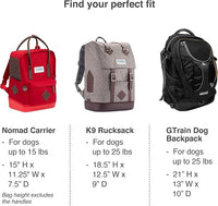 Kurgo Dog Carrier Backpack for Small Pets - Dogs & Cats | Cat | Hiking or Travel | Waterproof Bottom | K9 Ruck Sack (Heather Black)