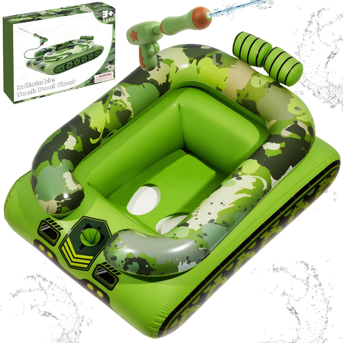 Difola kids pool float with water gun in a pink mermaid design