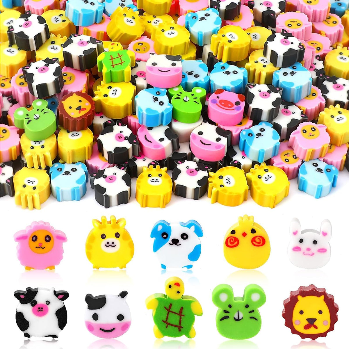 JUNEBRUSHS 150Pcs Fall Mini Erasers - Mixed