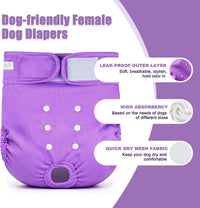wegreeco Washable Reusable Premium Female Dog Diapers - X-Large / Bright Color - image 3