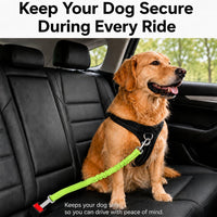 Dog Seat Belt 2Pcs, Retractable Pet Car Harness - Neon GreenGreen - image 2