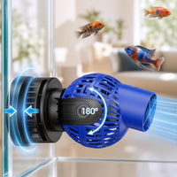 FREESEA Magnetic Wave Maker for Aquarium: 1s Mounts on 15mm Glass - 1050 GPH (Blue)