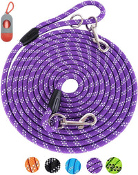 Long Dog Leash for Training 10FT/16FT/20FT/30FT/50FT/100FT - 16FT* 1/3 inch / 1Pack Purple