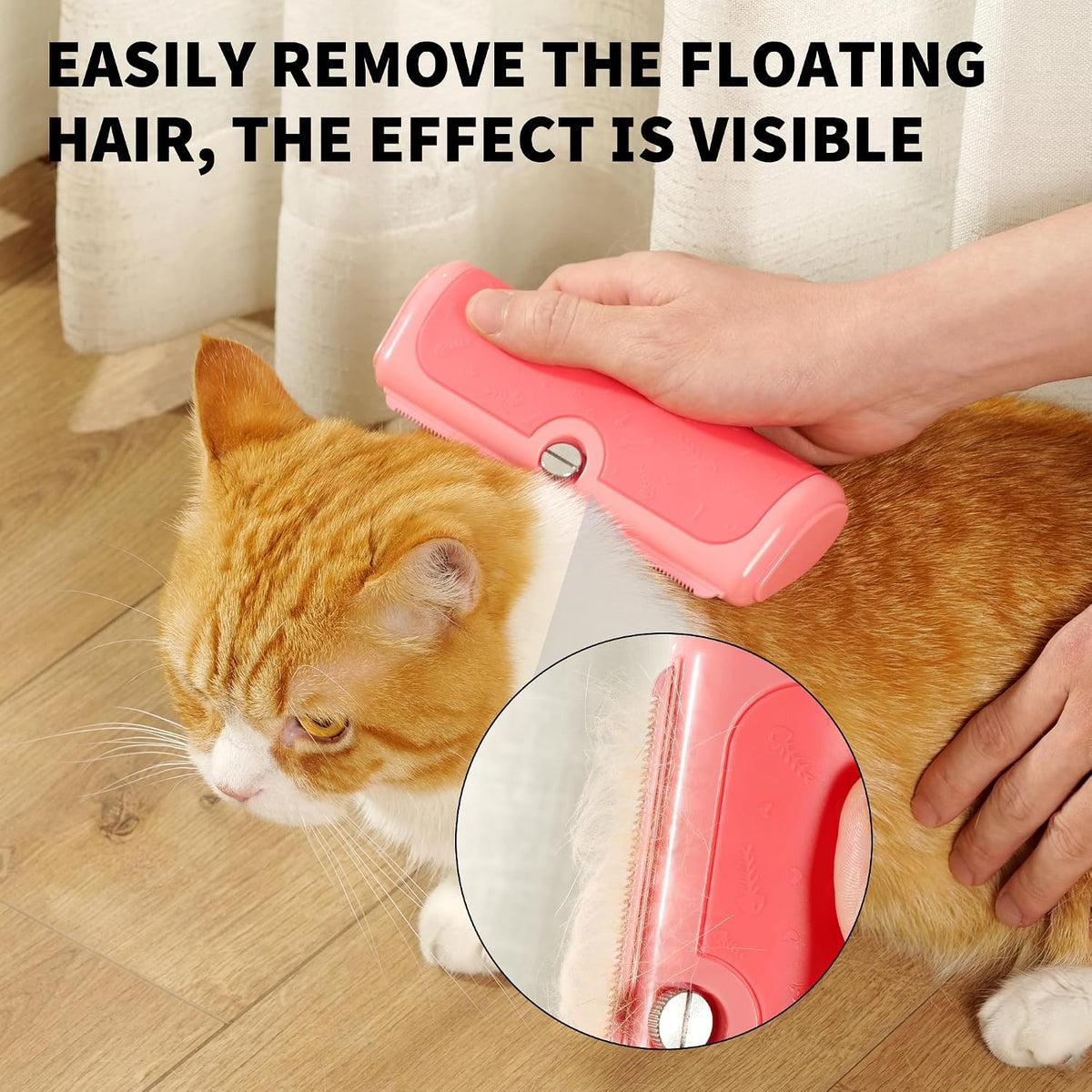 Deshedding Dog Brush for Short Hair - Pink - image 3