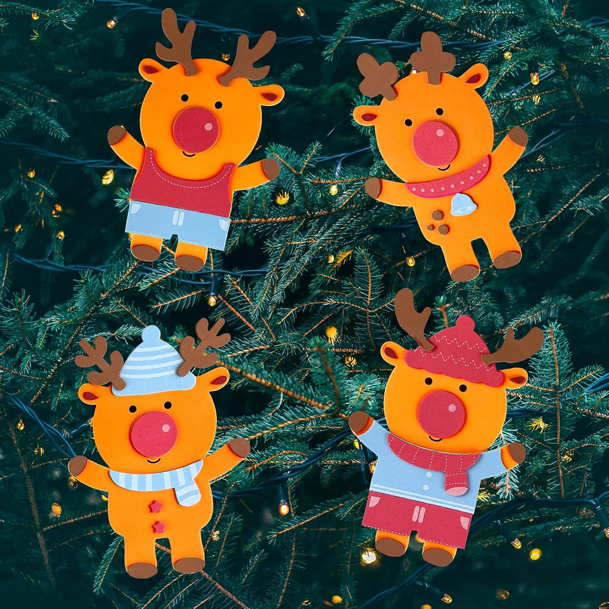VKPI 4 Butterflies Foam Art Crafts Gift Kit - Reindeers - image 4