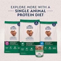 Natural Balance Limited Ingredient Adult Dry Dog Food with Healthy Grains, Lamb & Brown Rice Recipe, 12 Pound (Pack of 1)