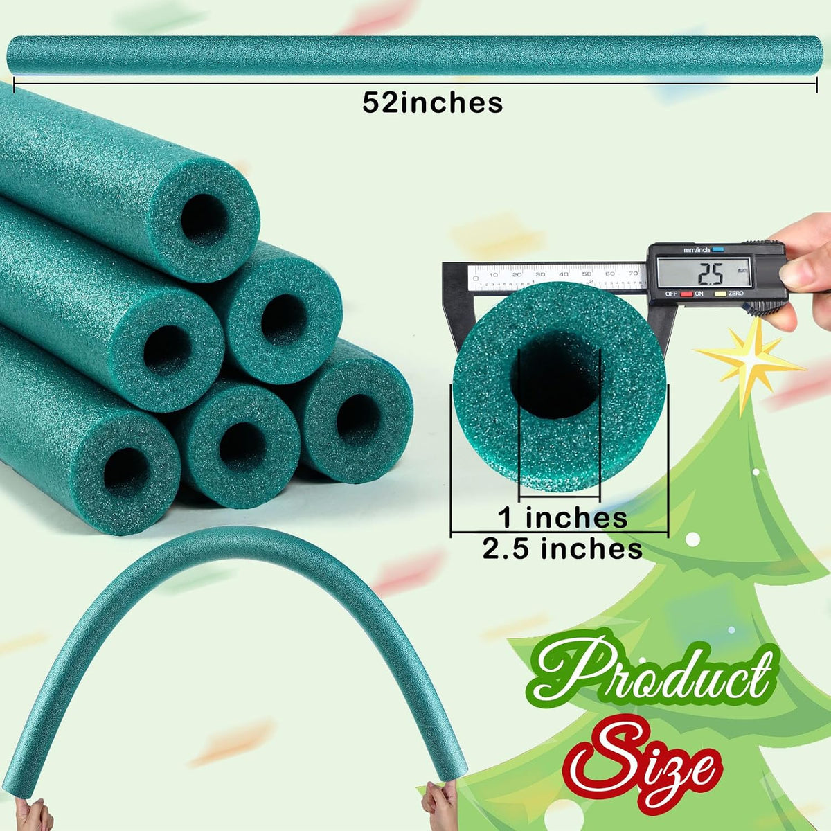 Hanaive white foam pool noodles, 6 pack, 52 inches long with hollow centers - view 26